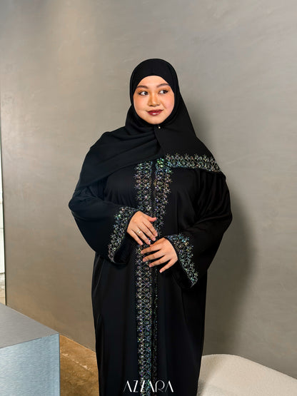 (L032) - Diamond Muses in Black Rhinestones