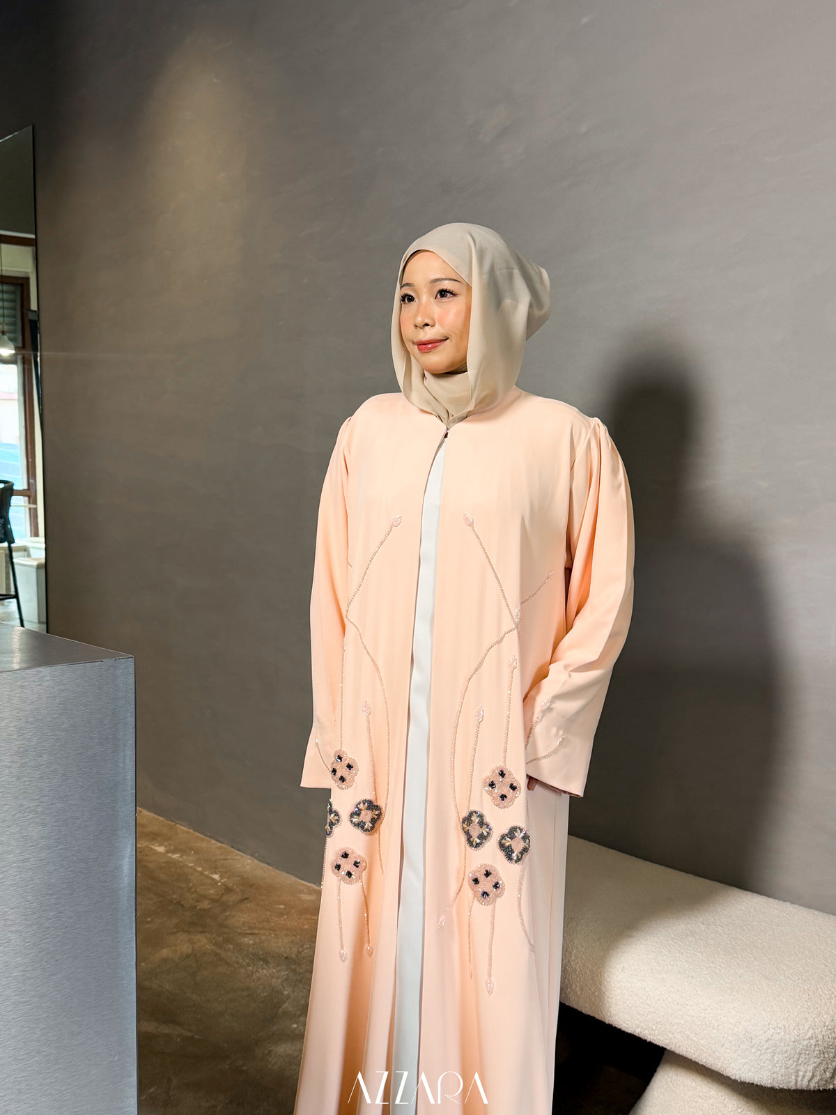 (P007) - Abaya Luxé Custom Made (Soft Pink)