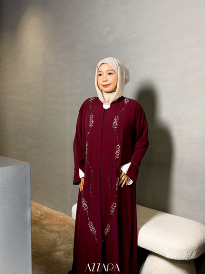 (P001) - Abaya Luxé Custom Made (Maroon)