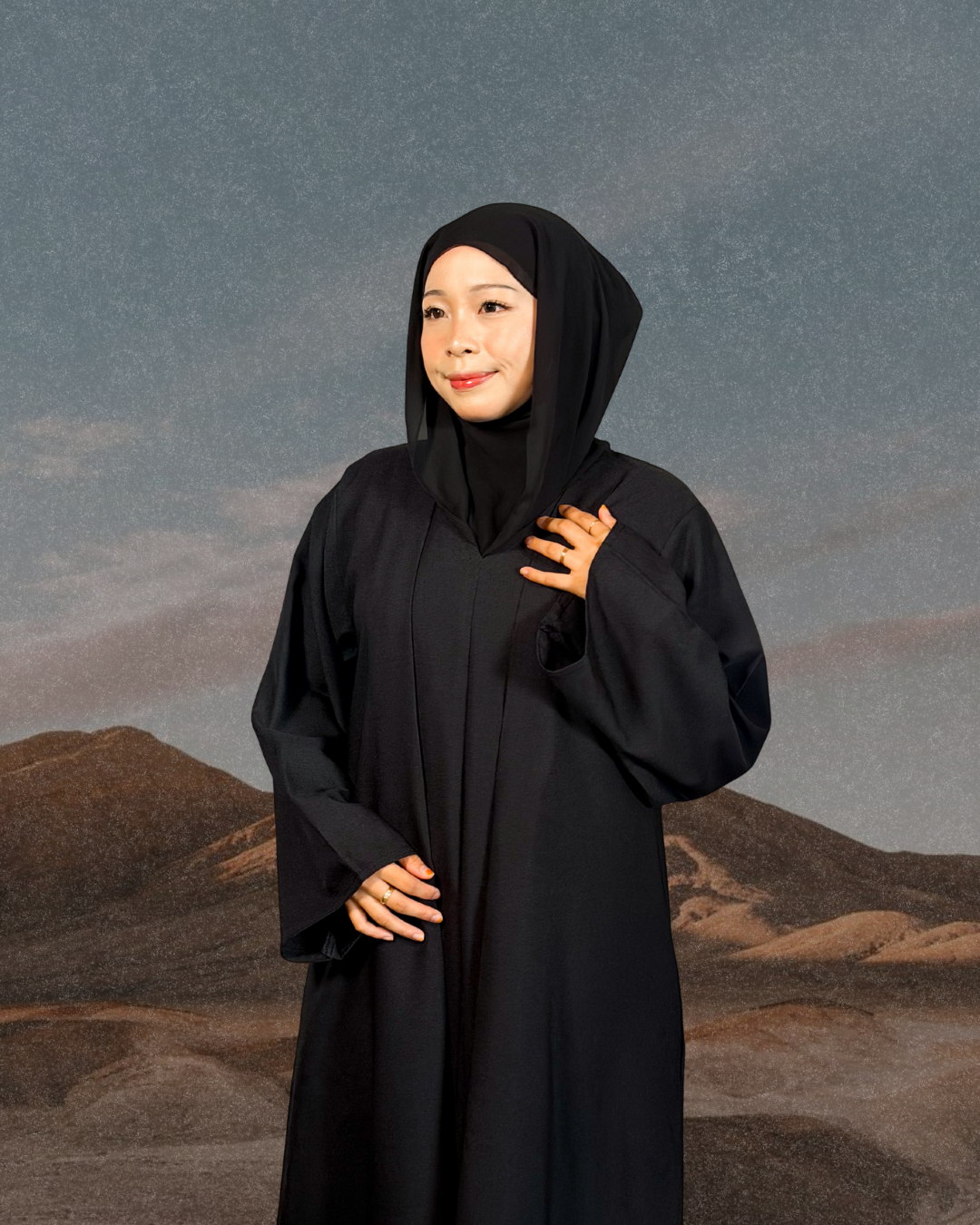 (L042) - Linen Muses in Black Color (Daily fit)