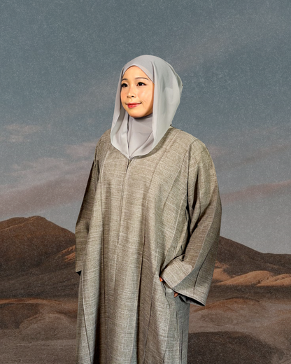(L039) - Linen Muses in Natural Color (Relaxed fit with Zipper)
